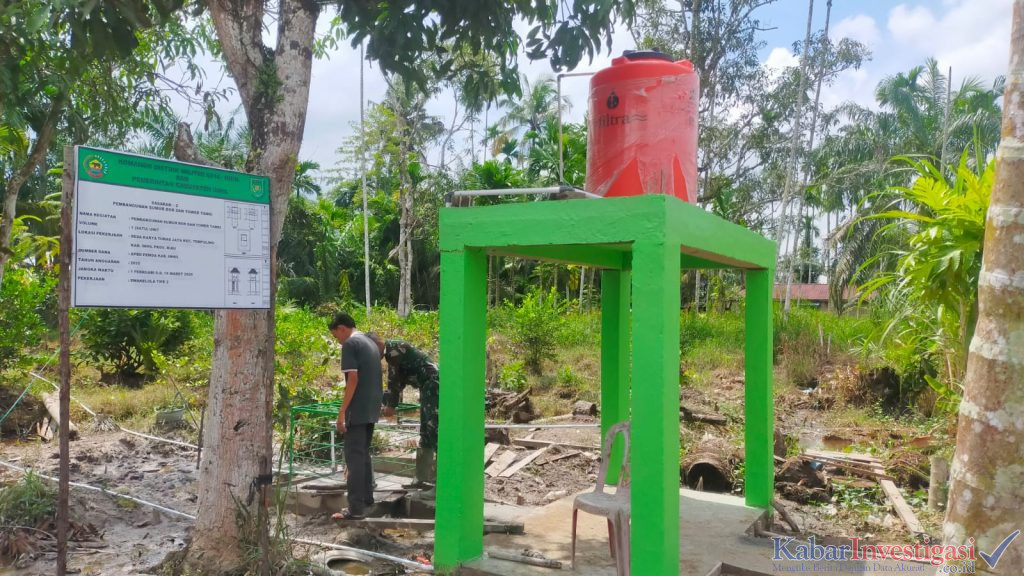TMMD ke-123 Kodim 0314/Inhil, Pembangunan Sumur Bor Terus Dikebut Hingga Rampung