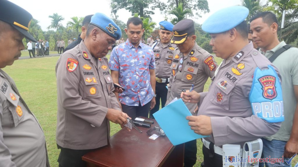 Sie Propam Polres Kuansing Gelar Gaktibplin: Temukan Sejumlah Pelanggaran Kelengkapan Diri Personel