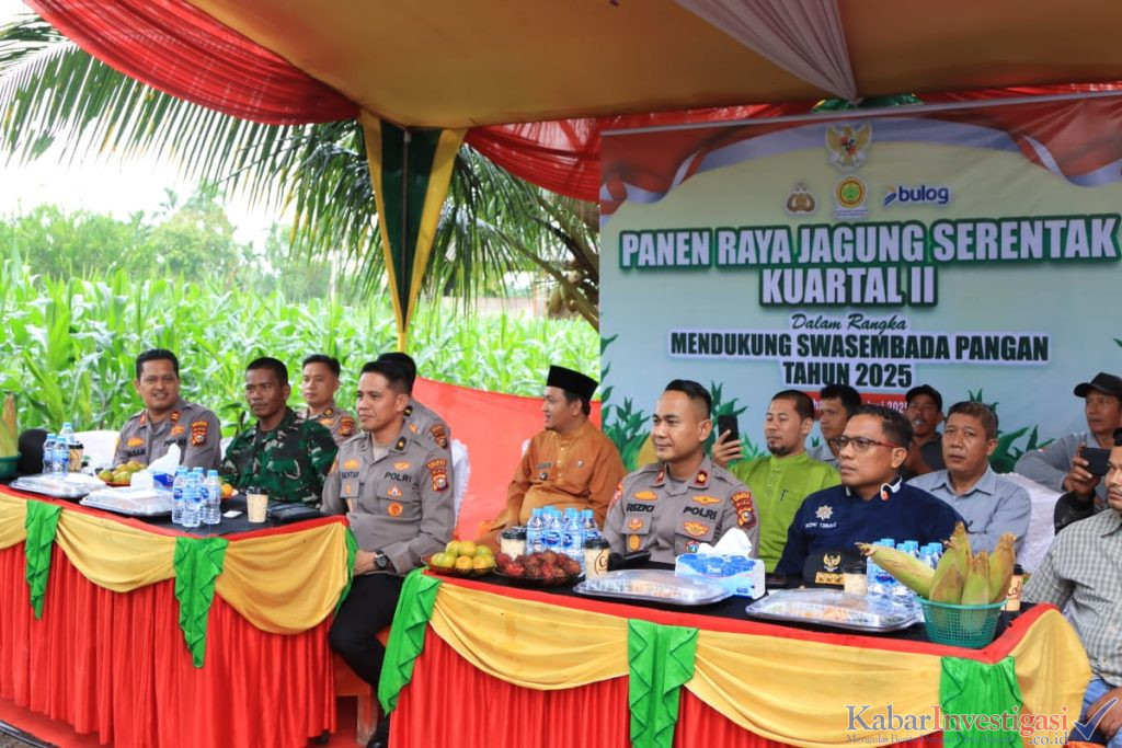 Panen Raya Jagung Serentak, Polres Inhil Tunjukkan Komitmen Swasembada Pangan