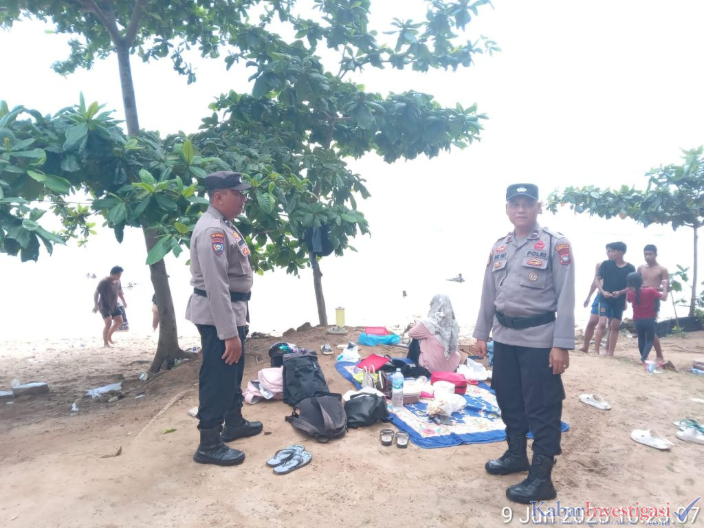Polsek Sekupang Berikan Himbauan di Pantai Tanjung Pinggir Jelang Libur Idul Adha 1446 H