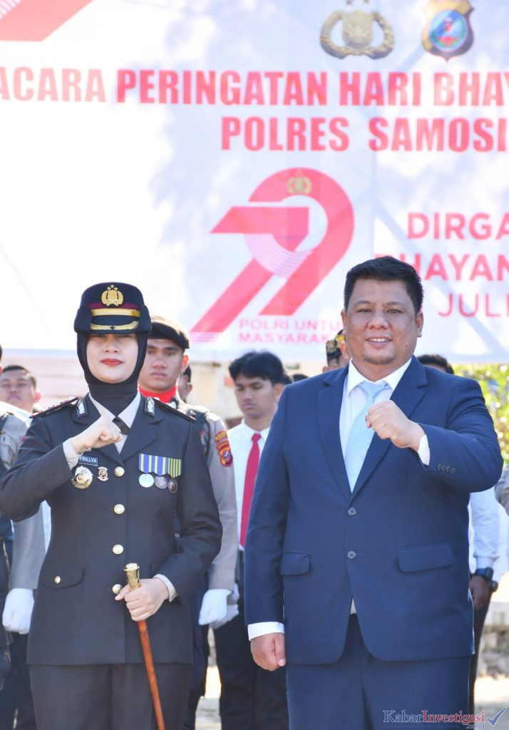 Bupati Samosir Ikuti Upacara HUT Bhayangkara ke- 79 Tahun 2025 Polres Samosir.