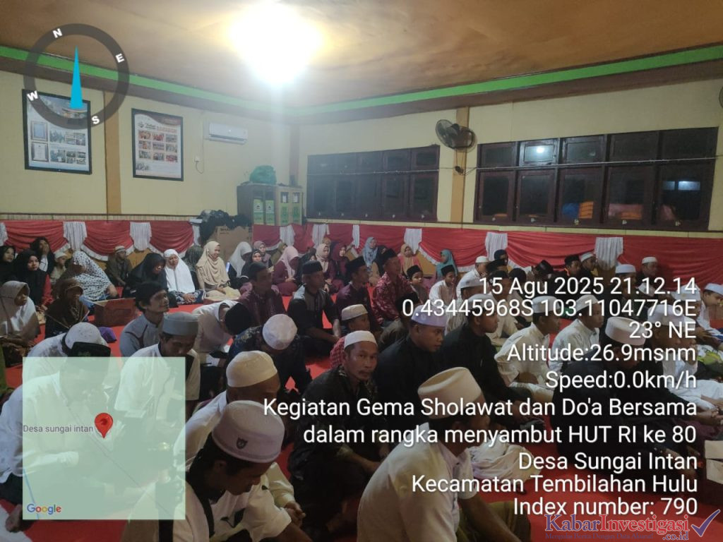 Pemdes Sungai Intan Gelar Sholat Doa Bersama Kenang HUT RI ke 80
