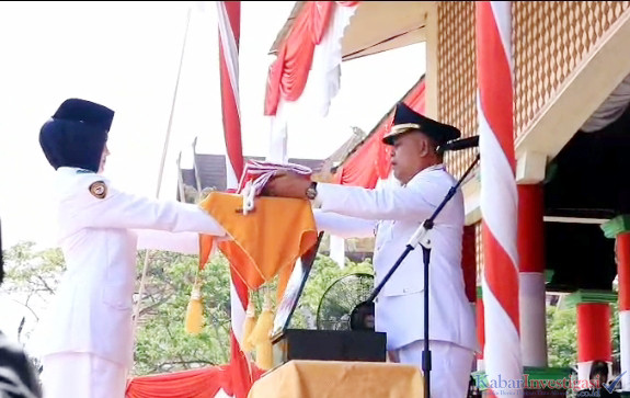 Upacara Detik Detik Proklamasi HUT RI Ke-80 di Kabupaten Inhil Penuh Khidmat