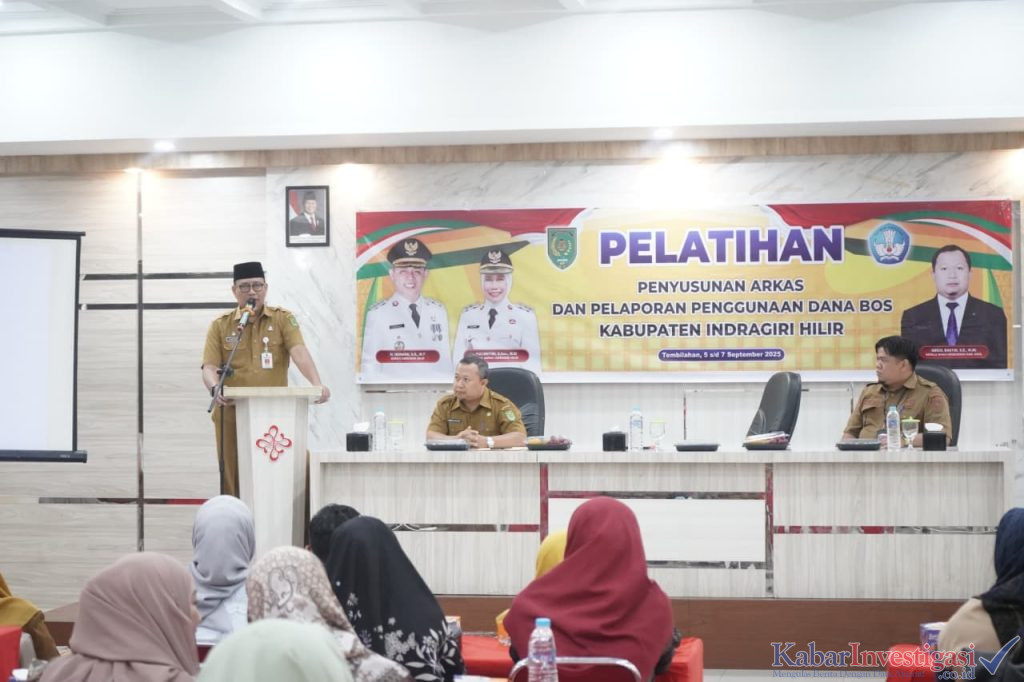 Bupati Indragiri Hilir Herman,di Wakili Sekda Tantawi Jauhari Buka Pelatihan Arkas dan Laporan Bosp Jenjang Sd