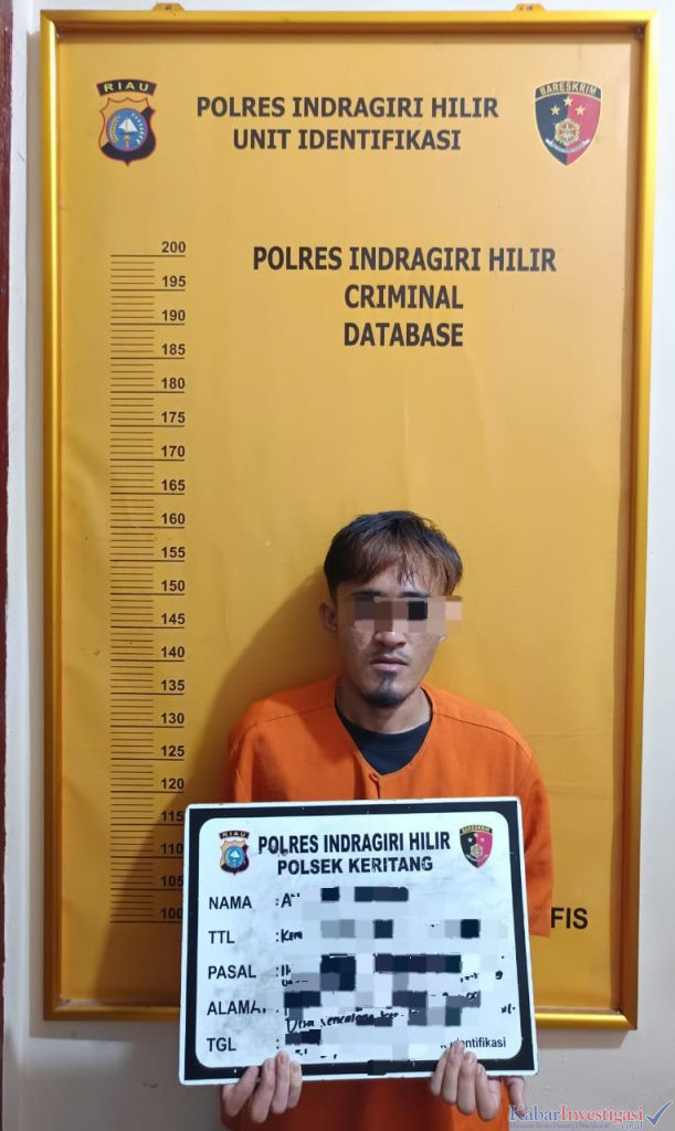 Polsek Keritang Ringkus Pengedar Shabu di Desa Sencalang, Amankan 5 Paket Kecil