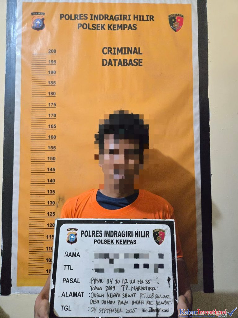 Polsek Kempas Tangkap Pengedar Shabu, Amankan Barang Bukti 0,79 Gram