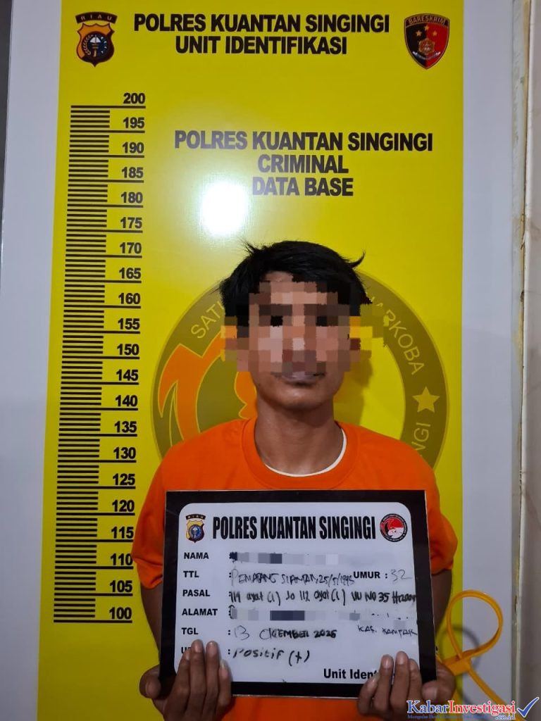 Tim Mata Elang Polres Kuansing Tangkap Pengedar Sabu di Logas Tanah Darat