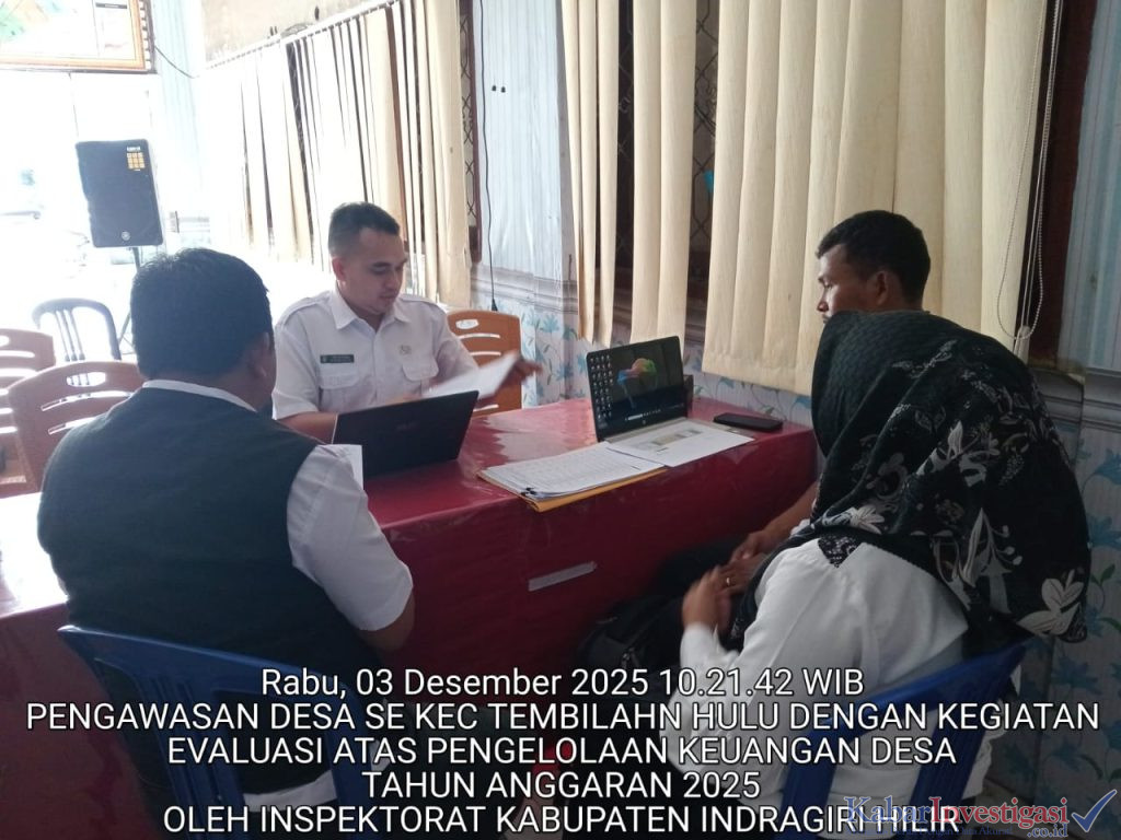 Meminimalisasi Penyalahgunaan Anggaran Dana Desa, Inspektorat Kabupaten Indragiri Hilir Melaksanakan Monev di Kecamatan Tembilahan Hulu