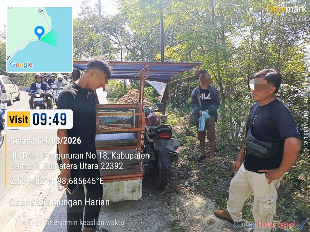 Personel Pos Yan Simpang Gotting Polres Samosir Mediasi Kecelakaan di Jalan Umum Desa Boho