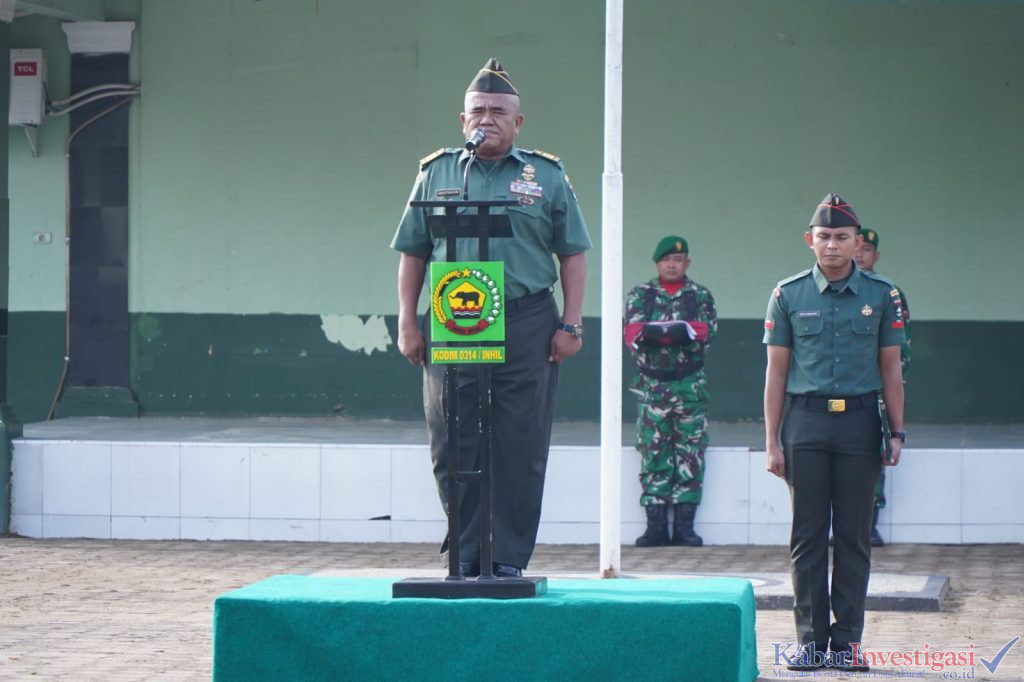 Kodim 0314/Inhil Gelar Upacara Bendera, Perkuat Disiplin dan Jiwa Korsa Prajurit