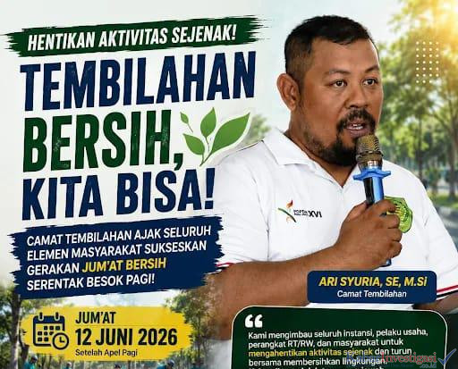 Gerakan Jum’at Bersih Serentak Besok Pagi. Camat Tembilahan Serukan Hentikan Aktivitas Sejenak