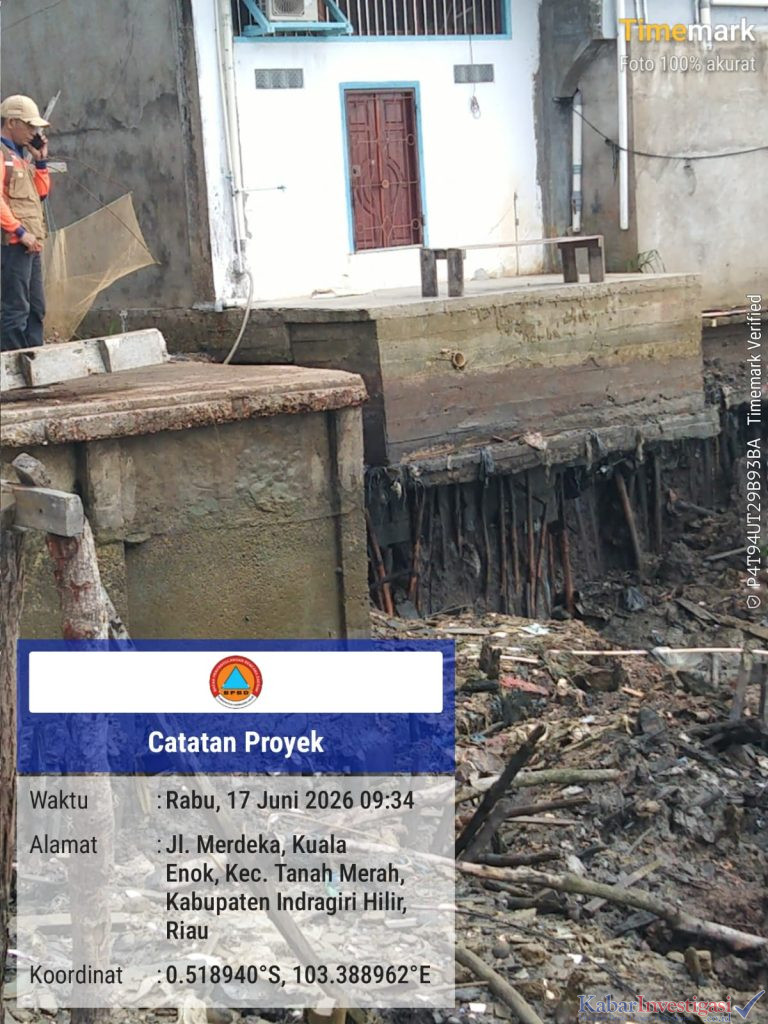 Abrasi di Dua Titik Kuala Enok, BPBD Inhil Evakuasi Warga dan Siagakan Tim di Lokasi