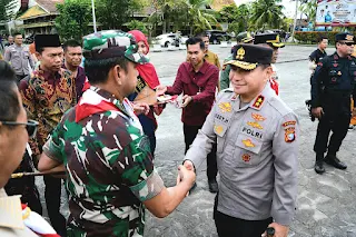 Perkuat Sinergitas TNI-Polri, Dandim 0314/Inhil Sambut Kunjungan Kerja Kapolda Riau di Inhil