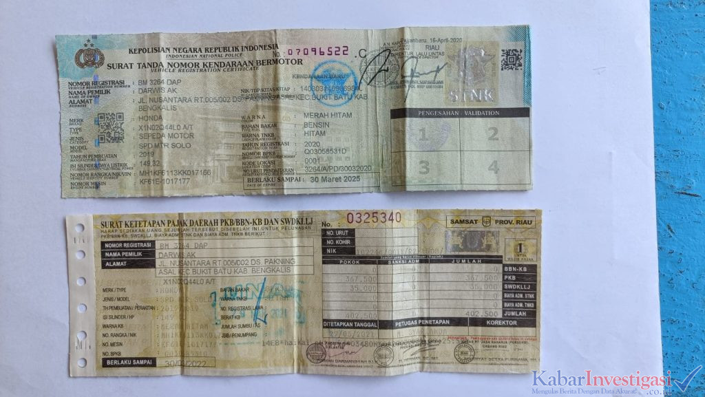 SURAT BPKB HONDA HILANG