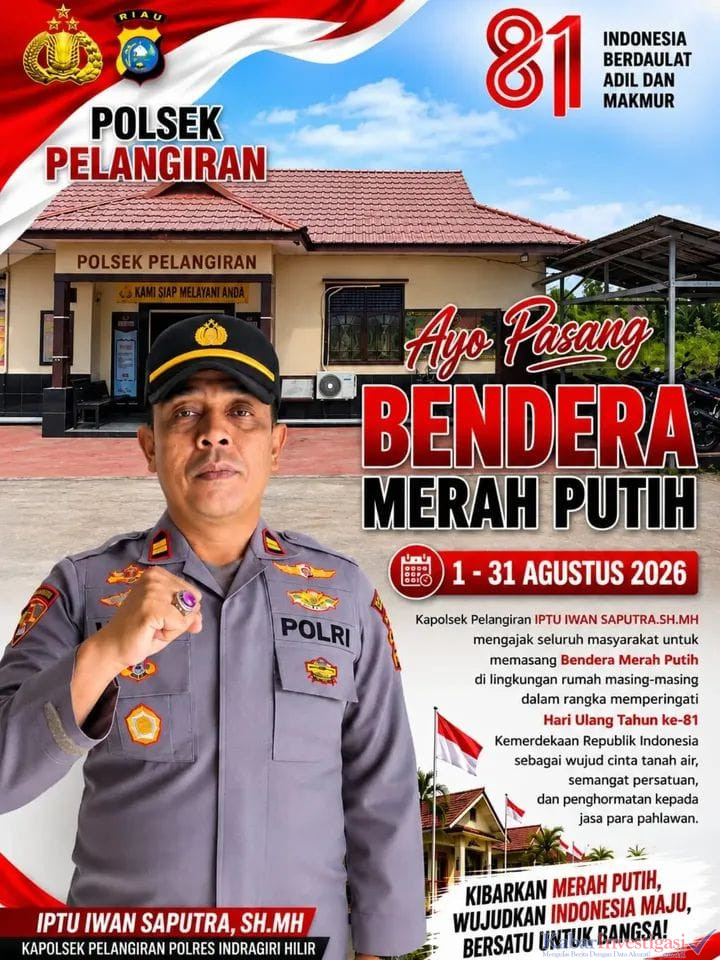 Posek Pelangiran Kibarkan Merah Putih Wujud Cinta Tanah Air dan Penghormatan Pahlawan