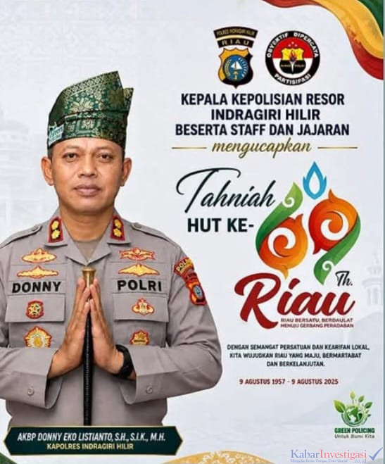 KAPOLRES INHIL AKBP DONNY EKO LISTIANTO UCAPKAN TAHNIAH HUT KE-69 PROVINSI RIAU