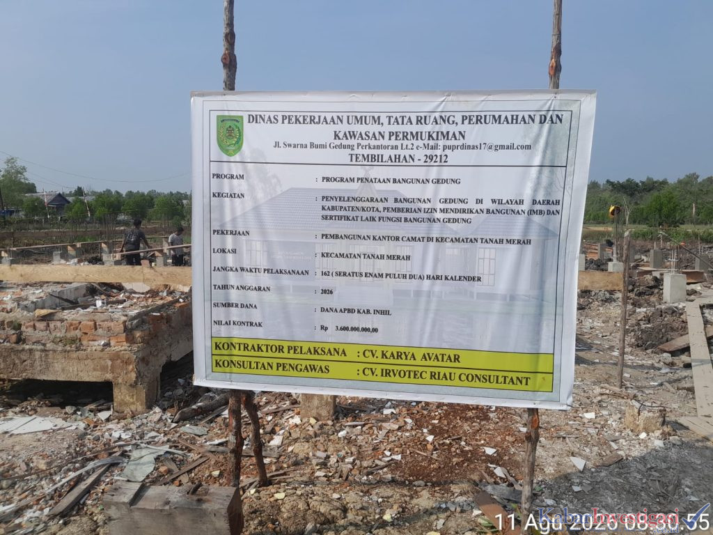 Proyek Rp. 3,6 Miliar Kantor Camat Tanah Merah On Track, RUNTUNG Tidak Ada Kendala