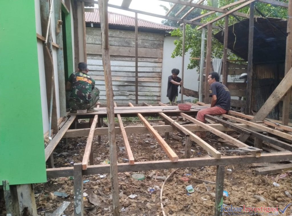 RTLH TMMD Ke-130 Kodim 0314/Inhil di Kuala Lemang Masuki Tahap Finishing, Dapur hingga Pengecatan Rumah Dikebut
