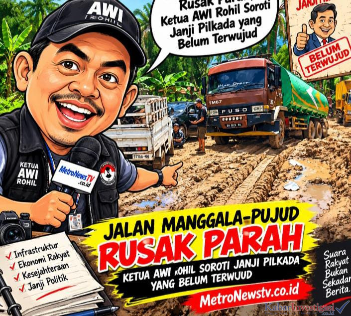 Jalan Mengala Pujud Rusak Parah AWl Rohil Desak Pemprov Riau dan Pemkab Rohil Turun Tangan